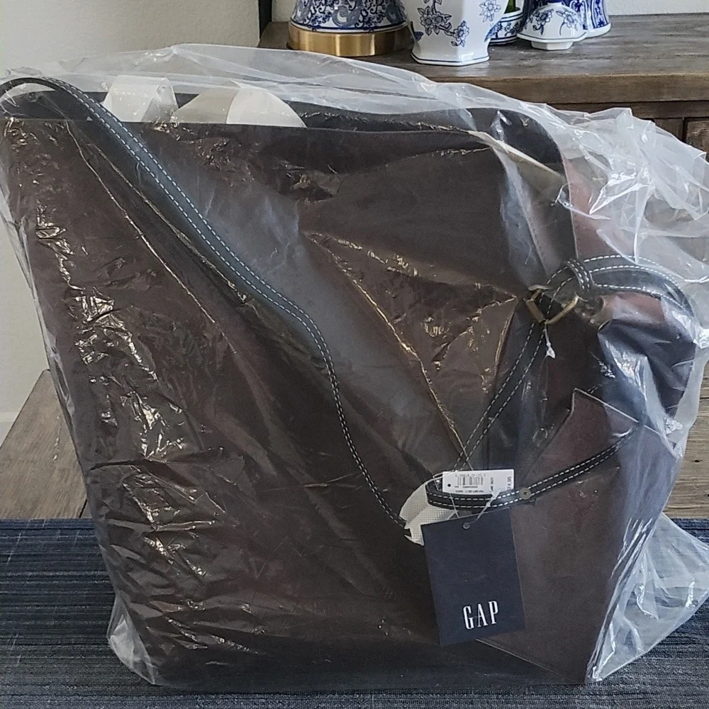 GAP Brown Vegan Suede Bucket Bag.
